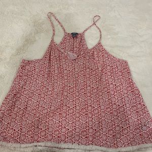 Aerie vneck Cami red and white